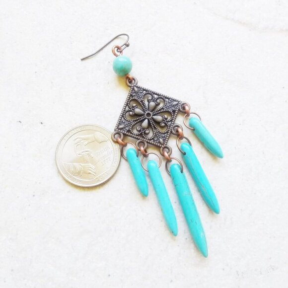 Extra Large Dangle Earrings! Coastal Cowgirl ~ SouthWestern ~ Boho Chandeliers - Picture 3 of 7